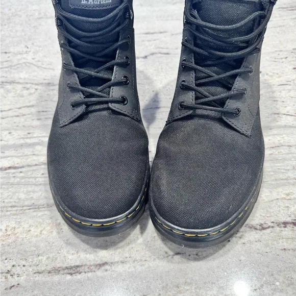 Dr. Martens Black Lace-Up Boots with Yellow Stitching - Picture 2 of 6